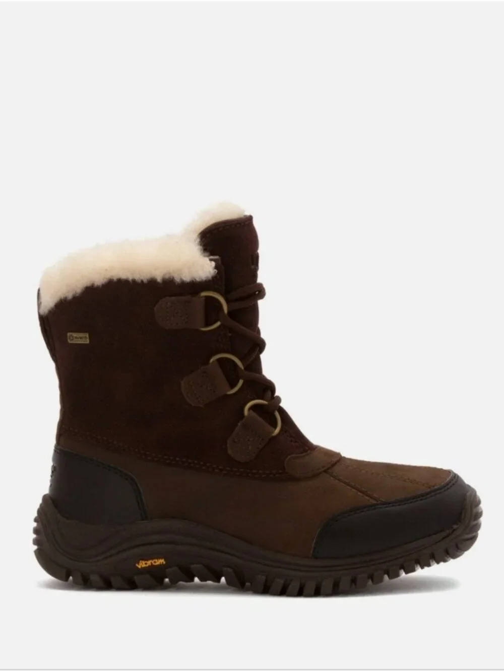 Ugg Australia Ostrander Women Round Toe Leather Winter Boot Black Sz 8 Like New!
